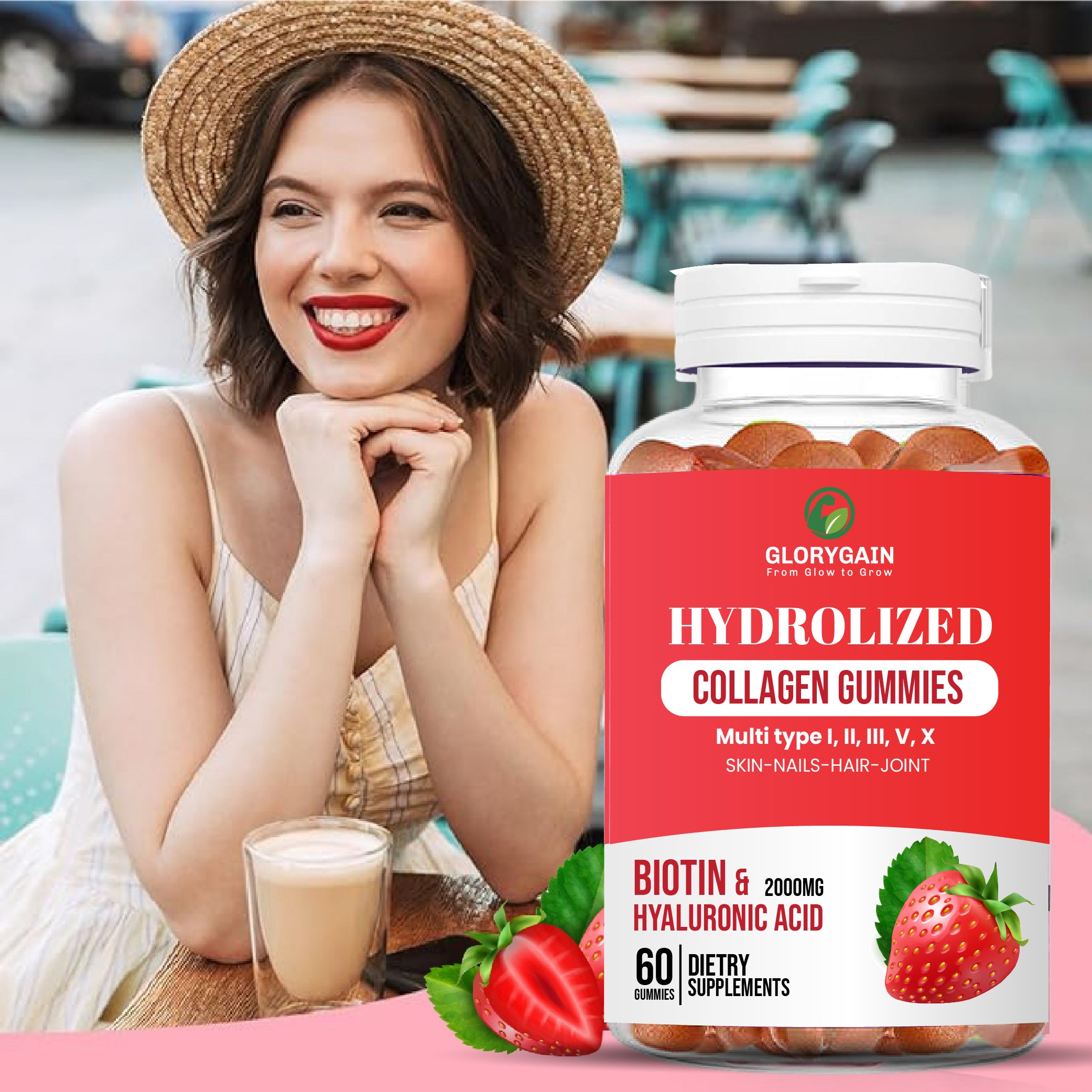Collagen Gummies for Women – Sugar Free, Biotin, Vitamins & Multi-Type Support for Skin, Hair & Joints