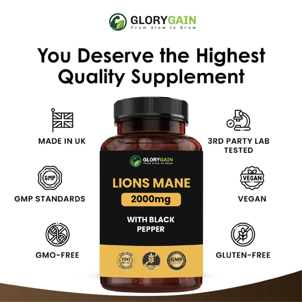 Lion’s Mane Tablets – Brain & Memory Support with Natural Nootropic Power